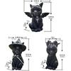 Socha černé kočky Tajemná roztomilá kočka Čarodějnice Kočka Figurka Čarodějky Dekor Stolní Ornament Ručně malovaná socha na Halloween 1PC