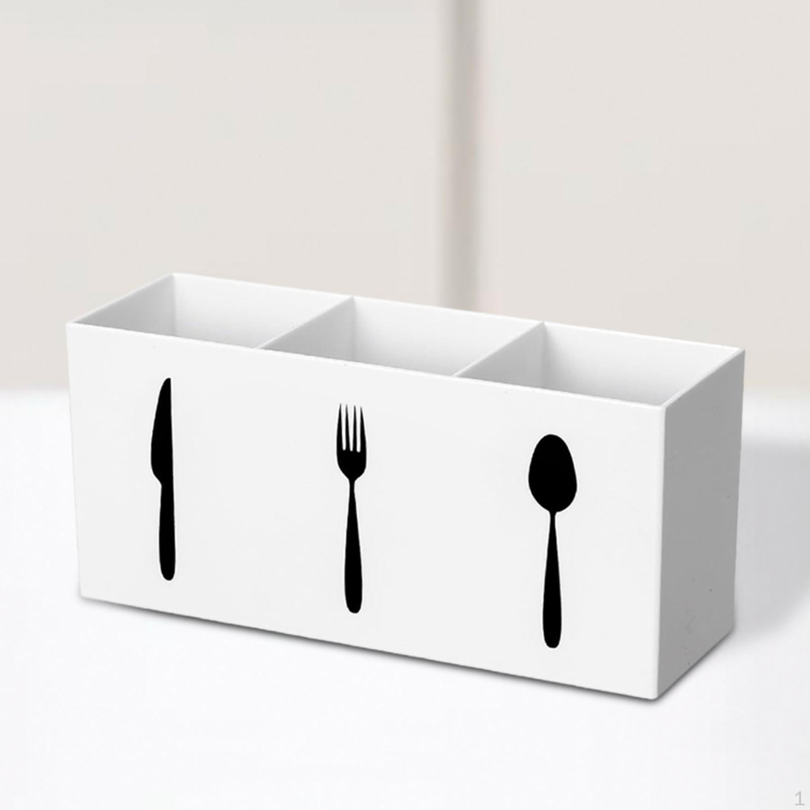 

Акриловый держатель для столовых приборов с 3 сетками для удобной организации на вечеринках и в ресторанах белый