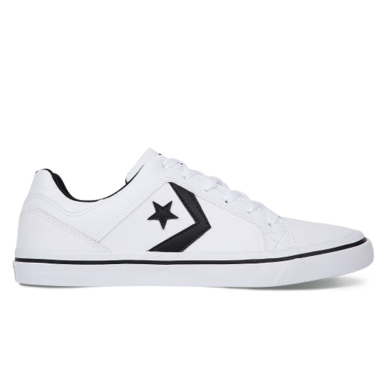 Converse All Star El Distrito Star Arrow Logo Non-slip and Lightweight Low-top Board Shoes for Men and Women In White
