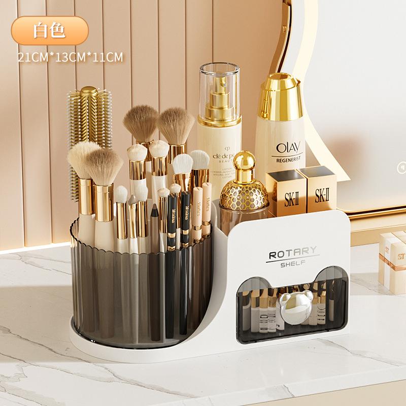 Desktop Rotating Makeup Brush Storage Cartridge Cosmetics Storage Box Shelf Countertop Dresser Lipstick Eyeshadow Pen Holder