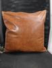 Noori Lambskin Leather Pillow Cover |SQUARE Leather Cushion Cover | Decorative Throw Covers for Living Room & Bedroom - Tan Brown
