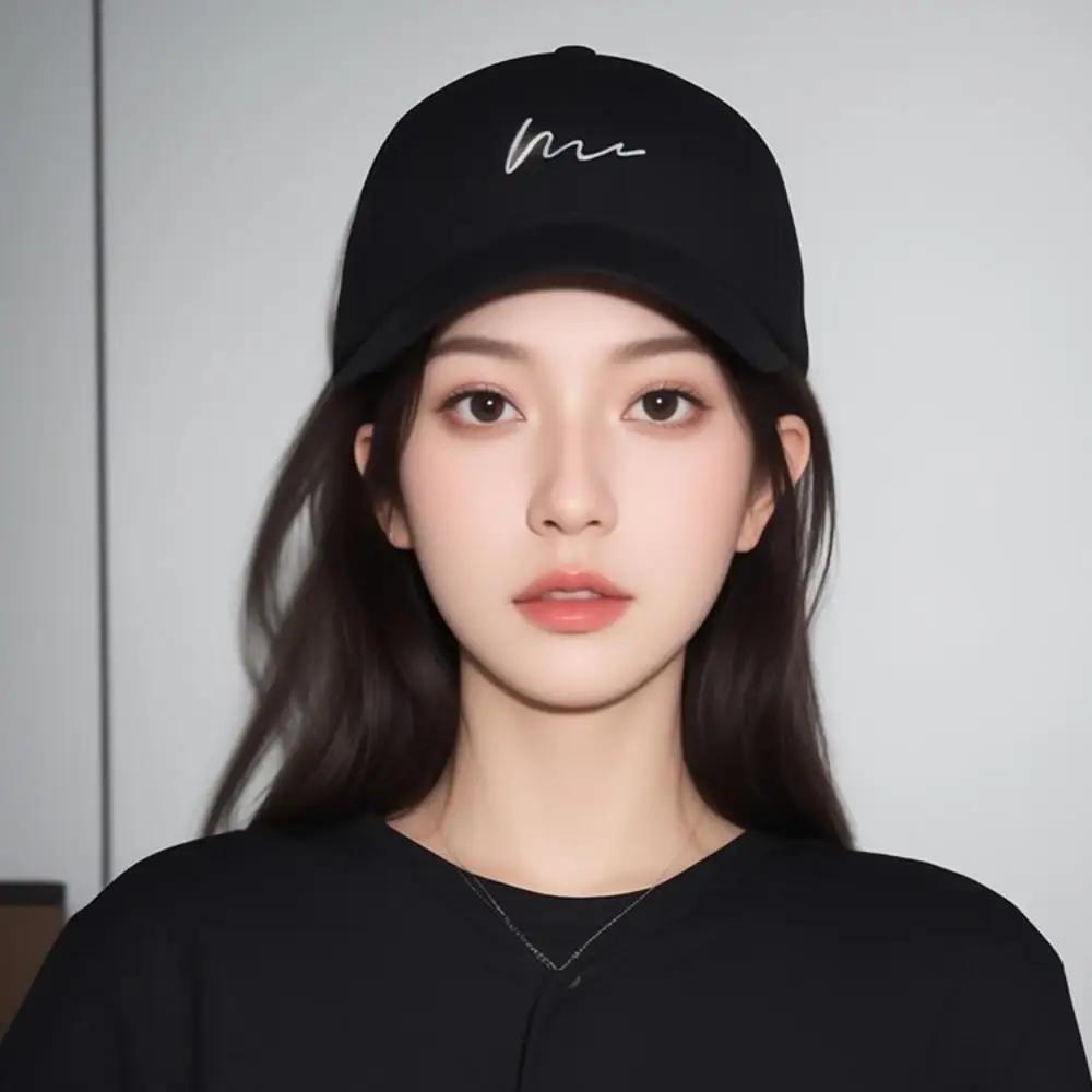 Korean Versatile Letter Embroidery Baseball Hat Female Retro Outdoor Sunshade Duck Tongue Cap