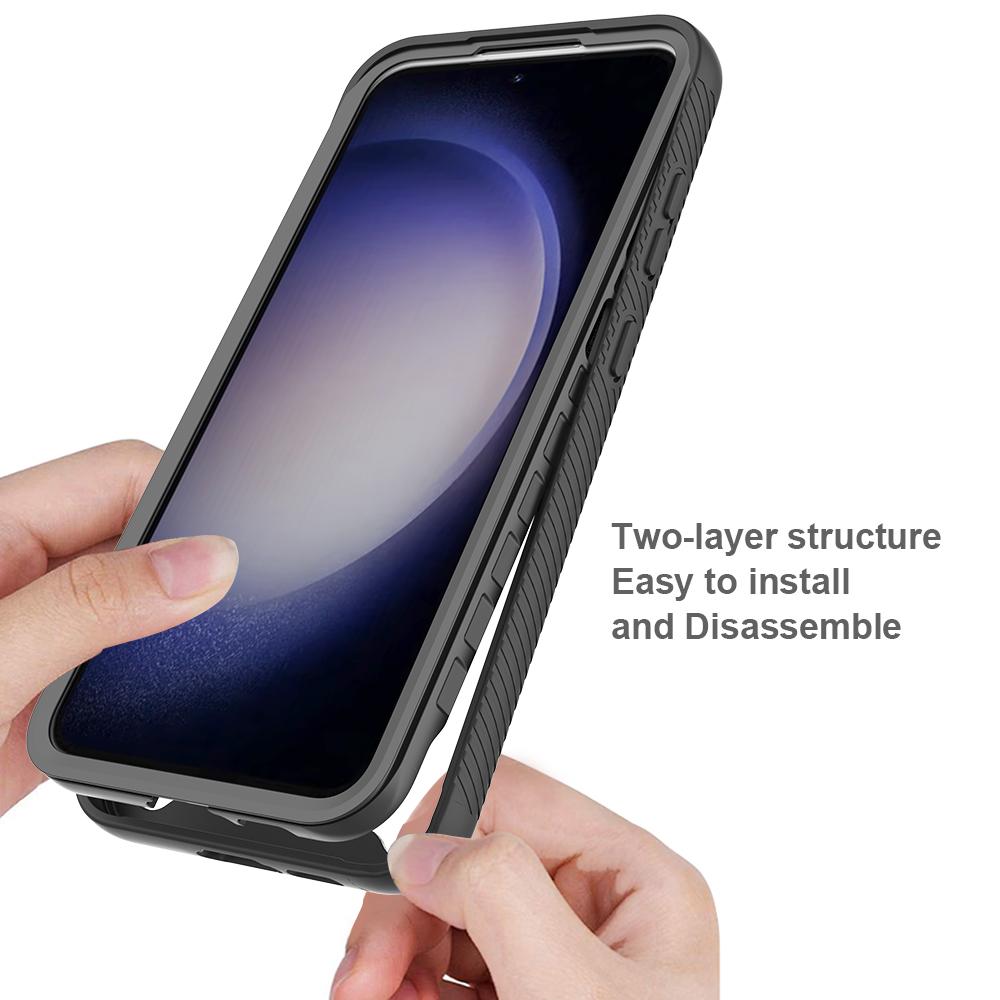 

For Samsung Galaxy S24 FE Case PC+TPU Clear Phone Cover with PET Screen Film Purple