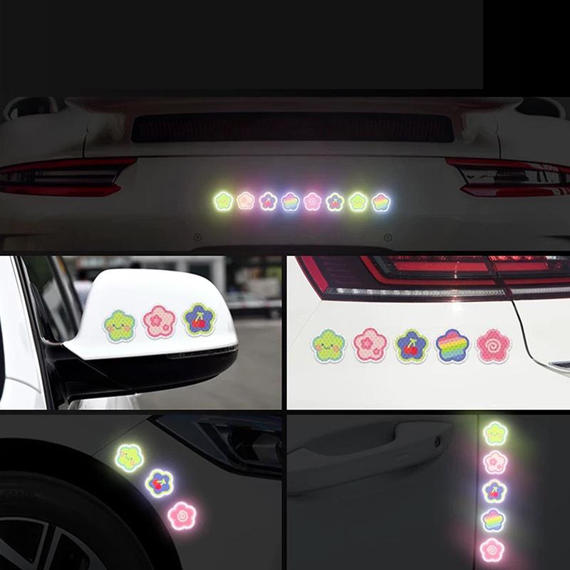 5Pcs/Set Car Reflective Stickers Helmet Waterproof Decal Hearts Butterfly Stars Night Warning Sign Reflective Sticker