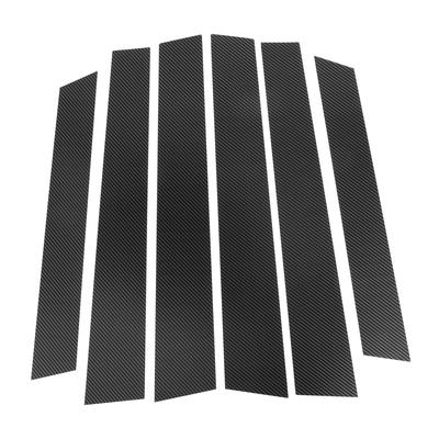 Partuto Pillar Black Carbon Fiber Style Plastic Trim Garnish for Honda 6-Piece Covers, CR-V 2007-2011