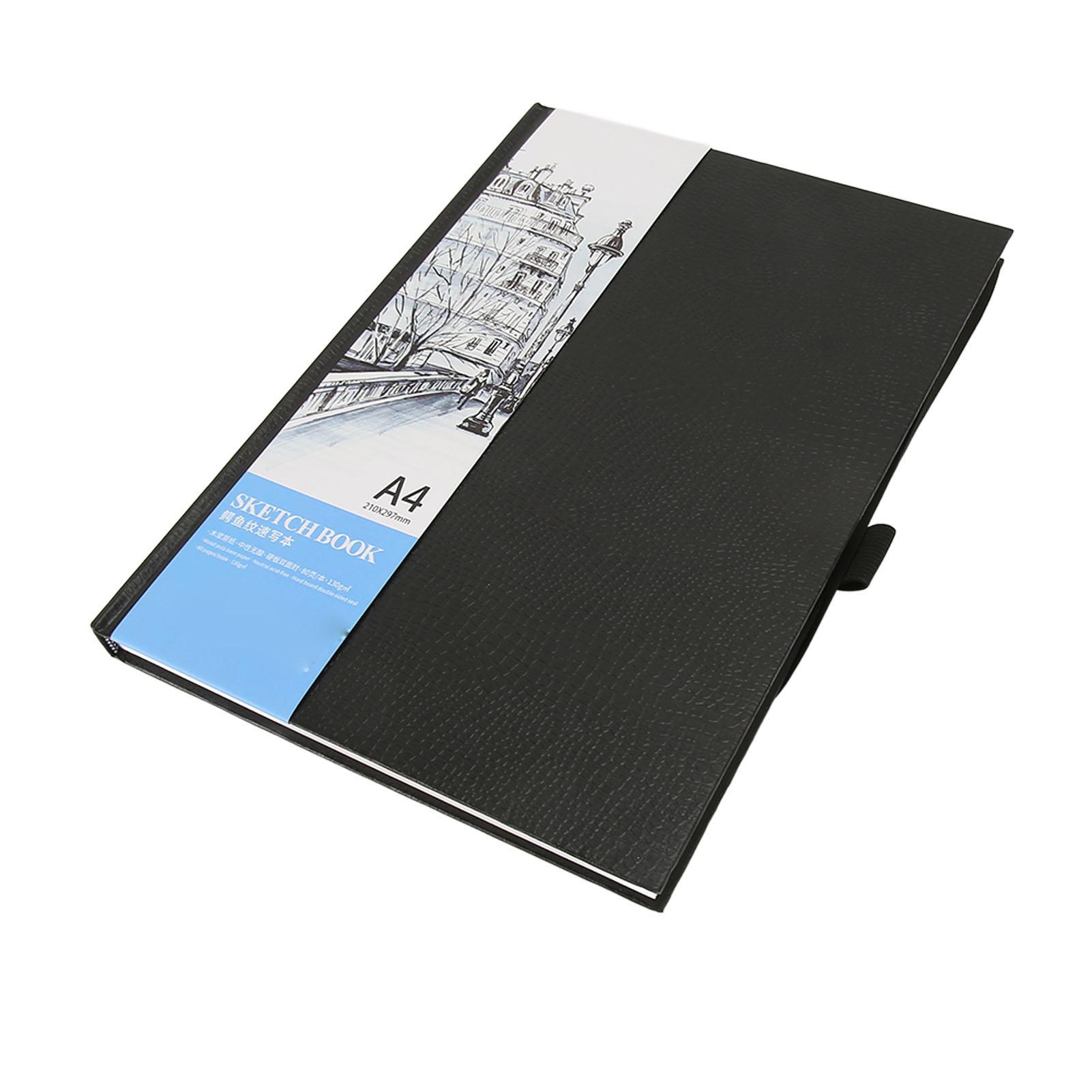 

80 листов А4 альбом для рисования многоцелевой 130 г/м2 твердый переплет блокнот для рисования карандашом углем мелом