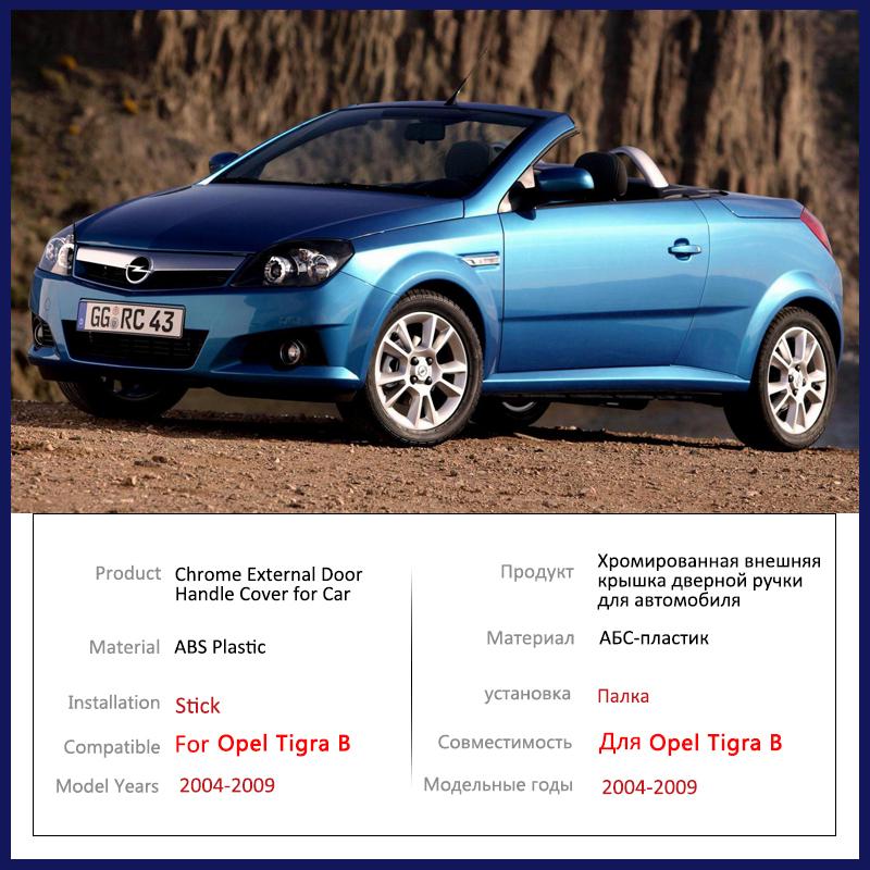 for Opel Tigra B 2004~2009 Vauxhall Tigra TwinTop Chrome Door Handle Cover Car Accessories Rustproof Styling Creative Stickers