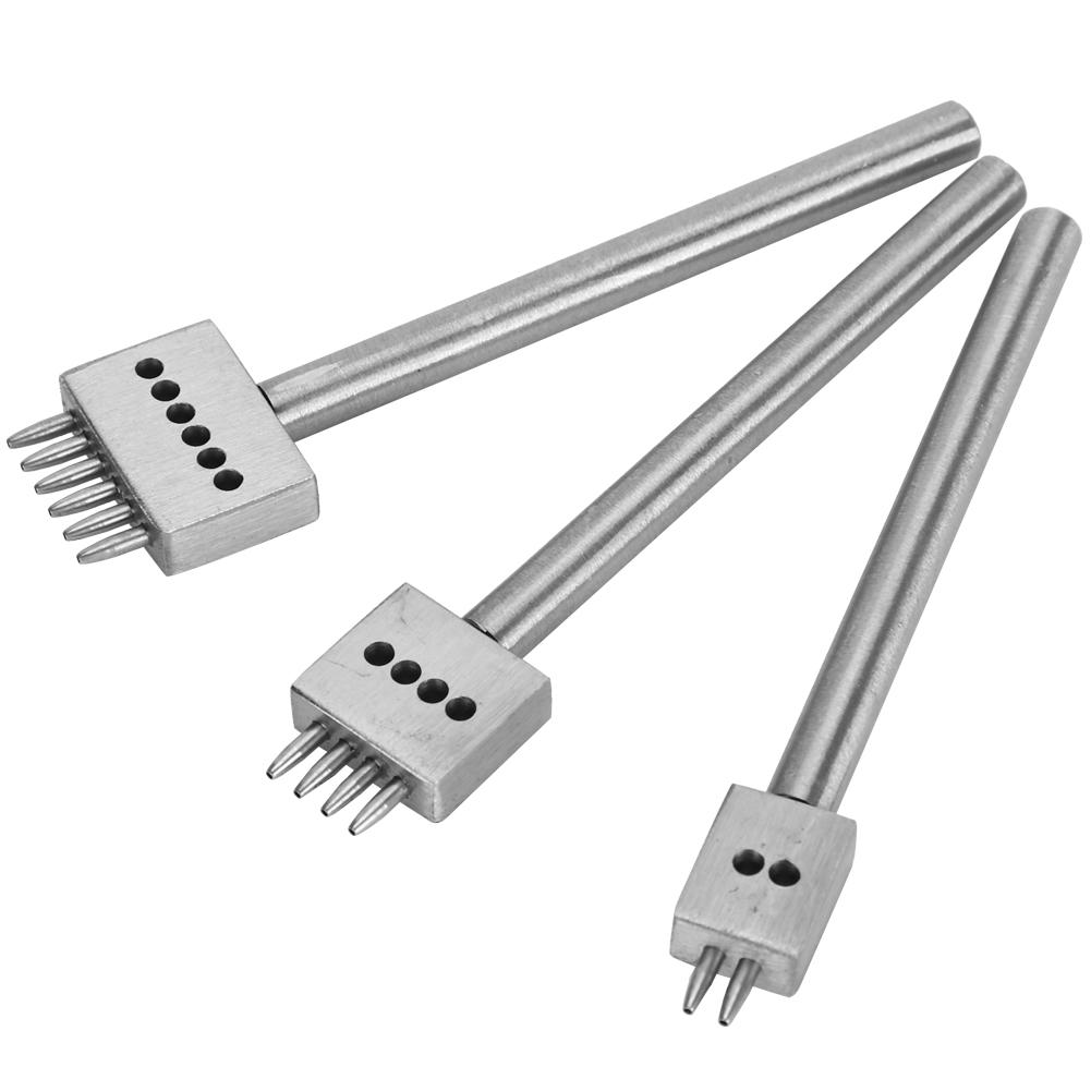 3pcs Prong Craft Stitching Hole Punch Tool Prong DIY Hand‑made Sewing Lacing Craft Tool
