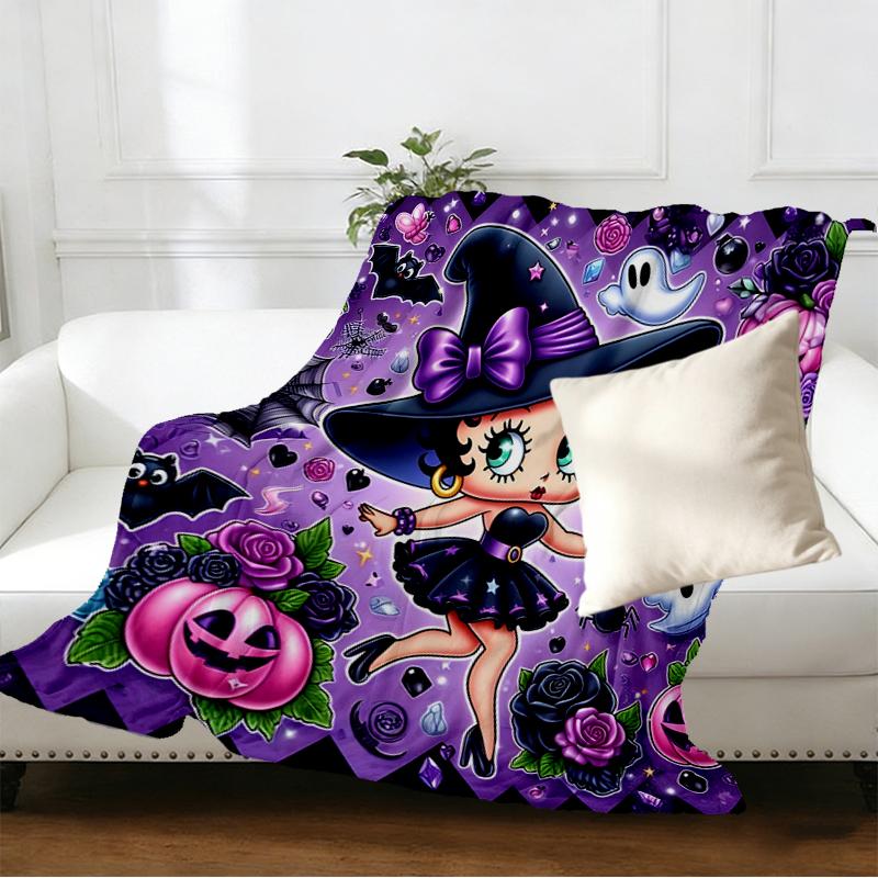 Betty Boop Print Blanket - Soft & Comfortable, for Bedroom, Travel, Sofa, Home Decoration - Birthday Christmas Gift for Friend