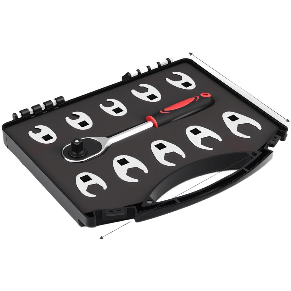 

1set 3/8 Inch Ratchet Wrench Set 11 Piece L Shape Swivel Head Tool Kit High Carbon Claw Interchangeable Head Adjustable Wrench China Mainland
