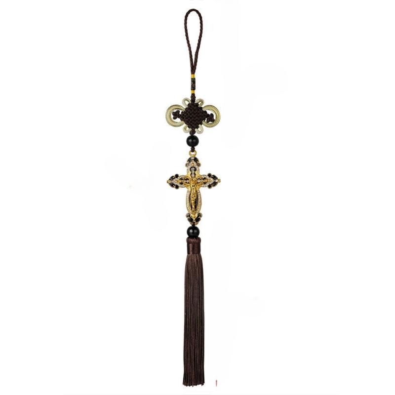 1Pc Metal Diamond Cross Jesus Christian Religious  Auto Car Styling Accessories Car Pendant  Car Rearview Mirror Ornaments Hanging