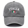 Retro Italian Flag Letter Print Baseball Cap  Adjustable Washable And Fashionable Dad Hat with Curved Brim for Outdoor Activi