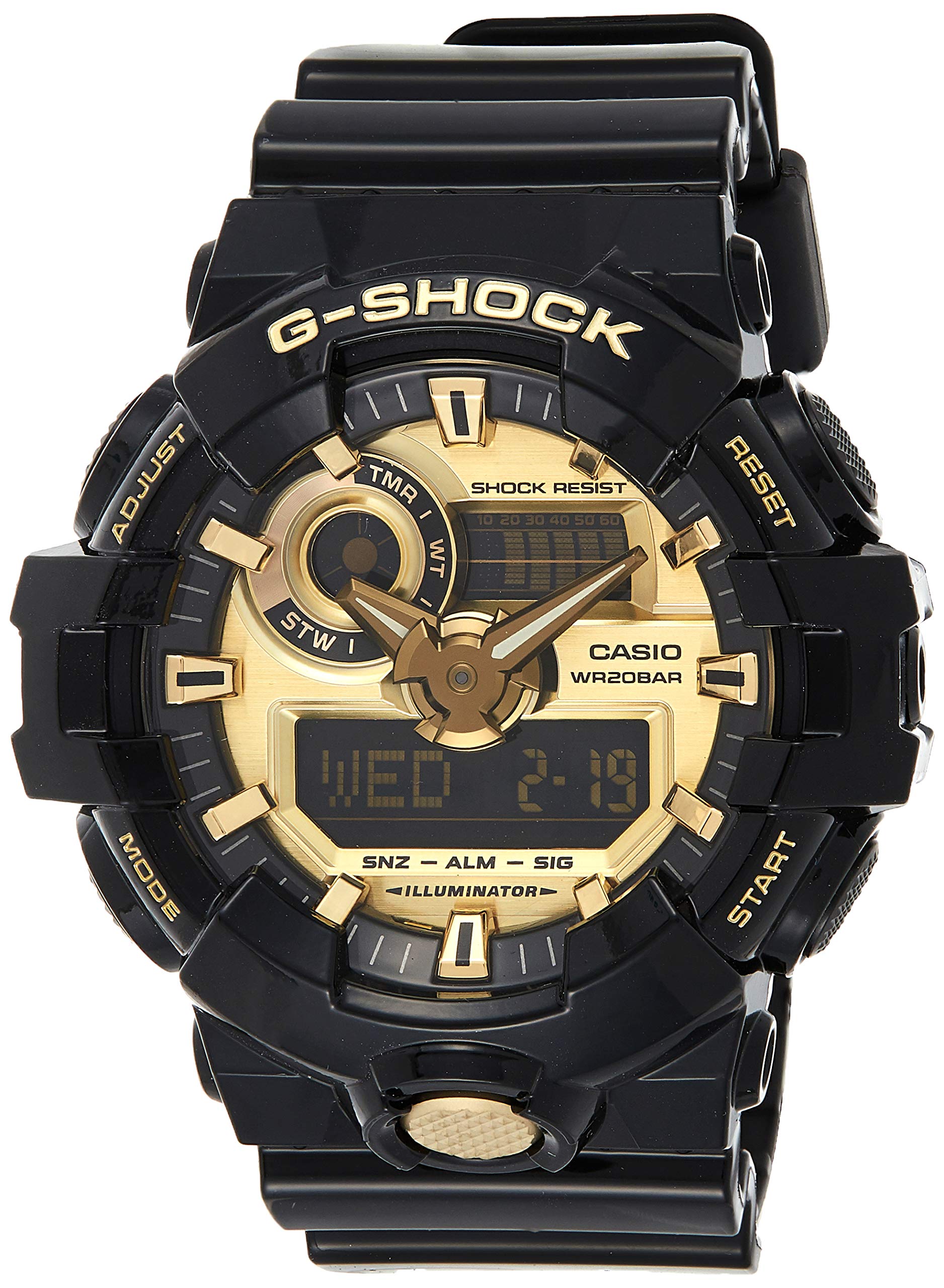 

Casio Quartz Resin Casual Watch One Size Black Gold Men s G SHOCK