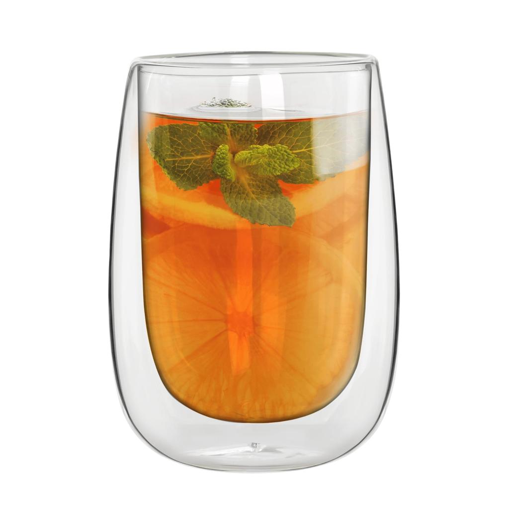 Bialetti Verona Double Wall Heat Resistant Pack of 2 Glass, Glass, 450ml,