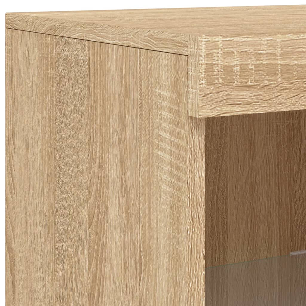 Sideboards with LED Lights 3 pcs Sonoma Oak Wood Based Material
