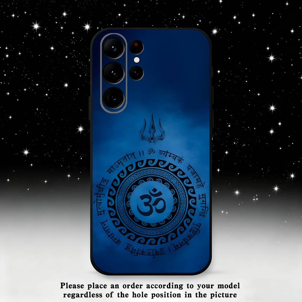 Yoga Aum Om Mandala Elegante Handyhülle Für Samsung S25, S24 Ultra, S20, S30 Plus, S22 Plus, S23, S30 Ultra 5G Silikon Schwarze Hülle