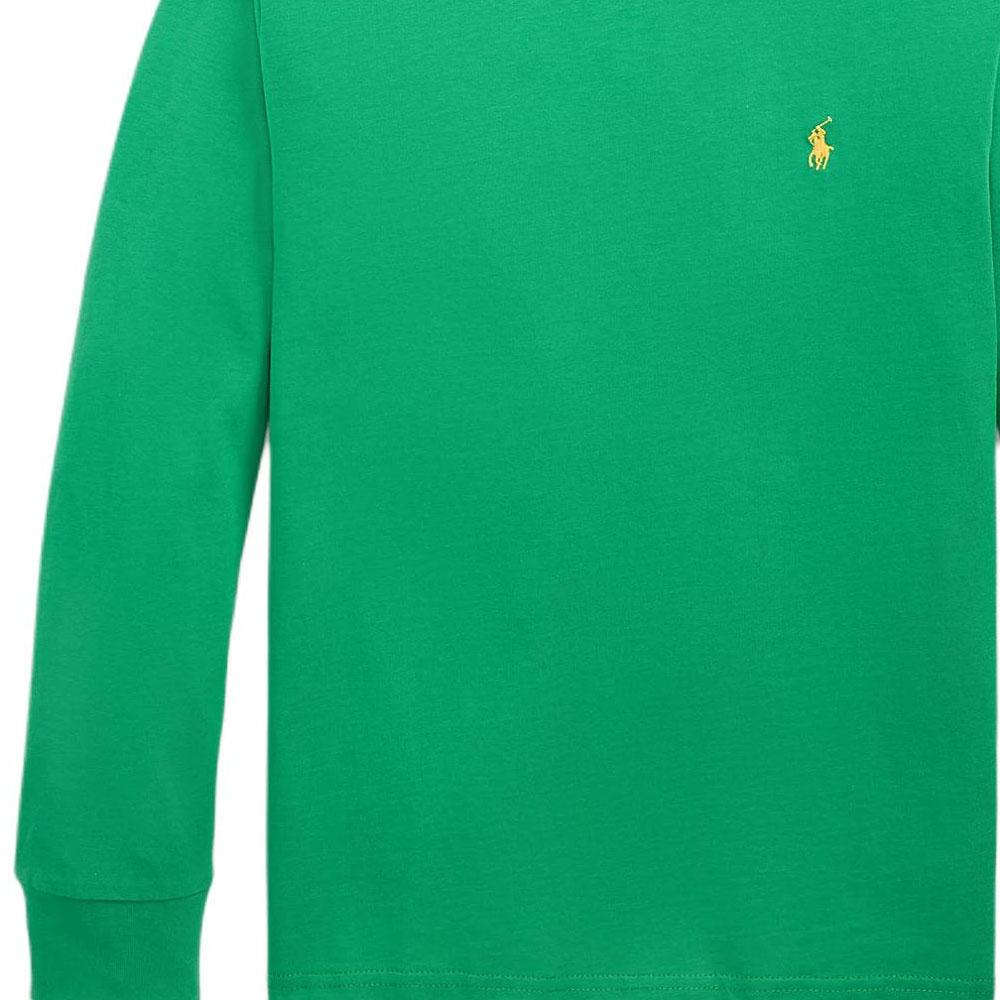 Polo Ralph Lauren Cotton Long Sleeve T-Shirt With Small Pony Logo Kids Tops Green 323854677-080