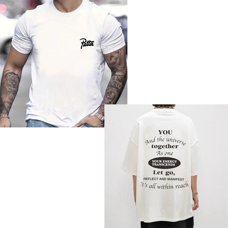 

American NEW Patta T Shirt Creative Pink Letter Print Short Sleeve Summer Men s Women s Oversized Casual Top T-shirt L