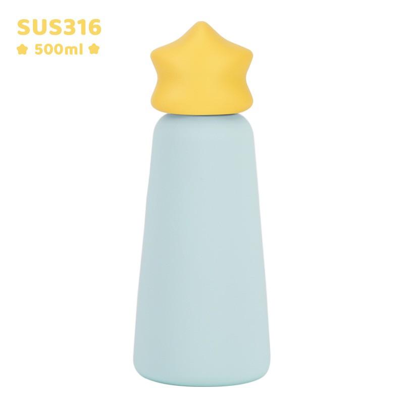 500ml Stainless Steel Vacuum Insulated Travel Mug Kids Students Outdoor Sports Portable Star Design