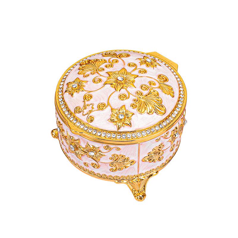 European Retro Luxury Princess Enamel Jewelry Box - Exquisite Metal Necklace Storage Box