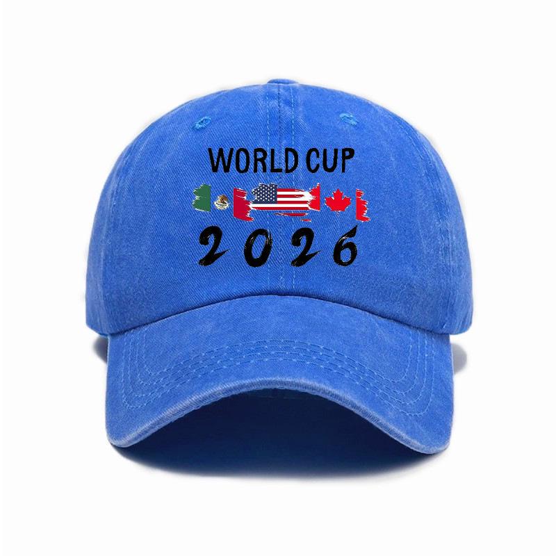 Retro kšiltovka s měkkým okrajem a opotřebovaným vzhledem Mistrovství světa 2026