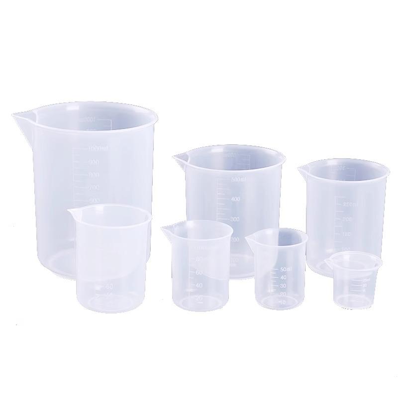 Measuring Cup Transparent Plastic Laboratory Beaker Graduated Liquid Jug Cup Kitchen Baking Cooking Measurement Scale Container