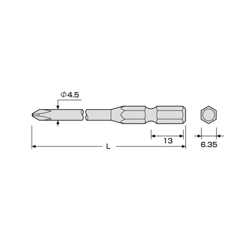 ANEX Stepped Plated Shank x Pack of 10 AH-16M Bit, Finish, 4.5mm Diameter, +2 150mm,