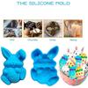 2025 Latest Model  Easter Bunny Egg Mold, Rabbit Shape Baking Mold Chocolate Candy Molds for Chocolate Candy Muffin Cupcakes Jelly Soap Ice Cubes (Bl