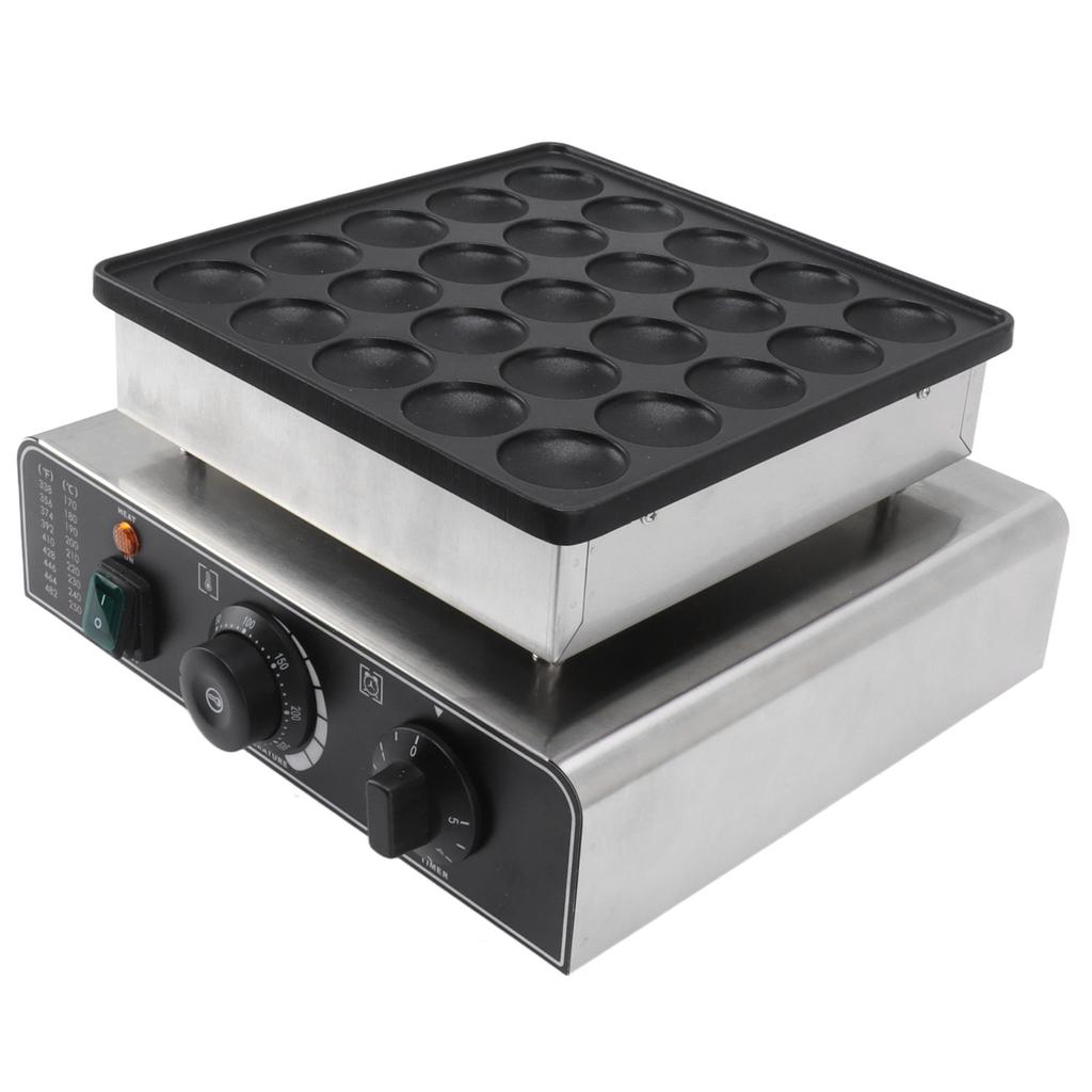 Mini Dutch Pancake Baker 850W 25PCS Non Stick Pie Muffin Waffle Maker Machine for Home Kitchen