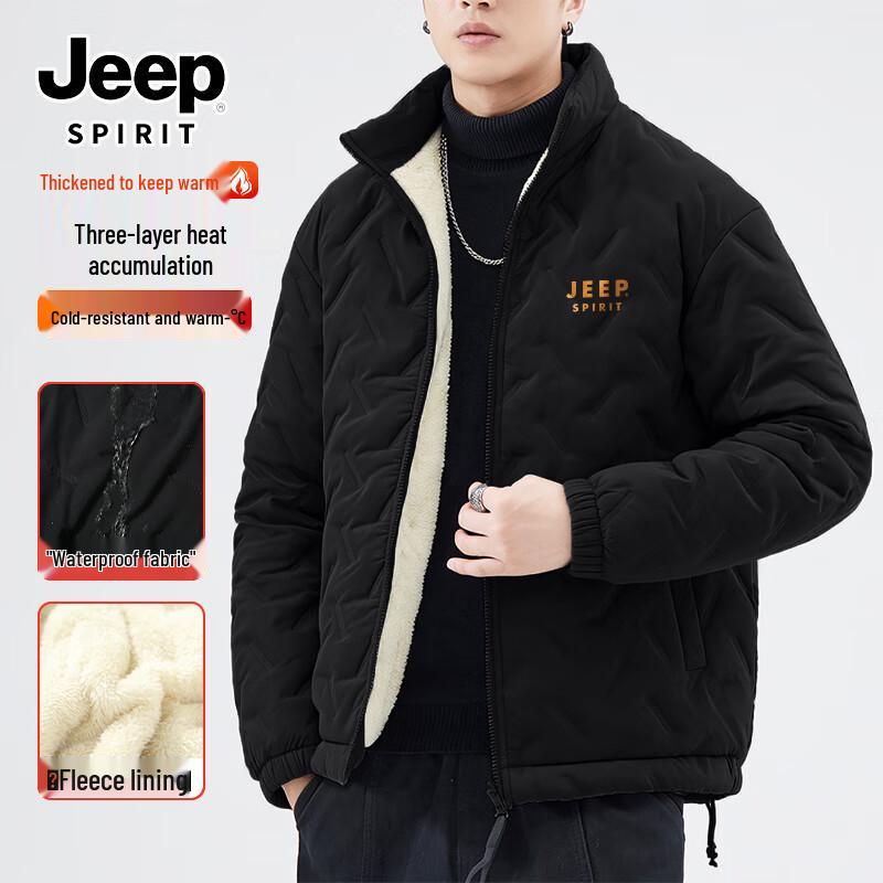 JEEP SPIRIT Men's Winter Stand-Collar Padded Jacket
