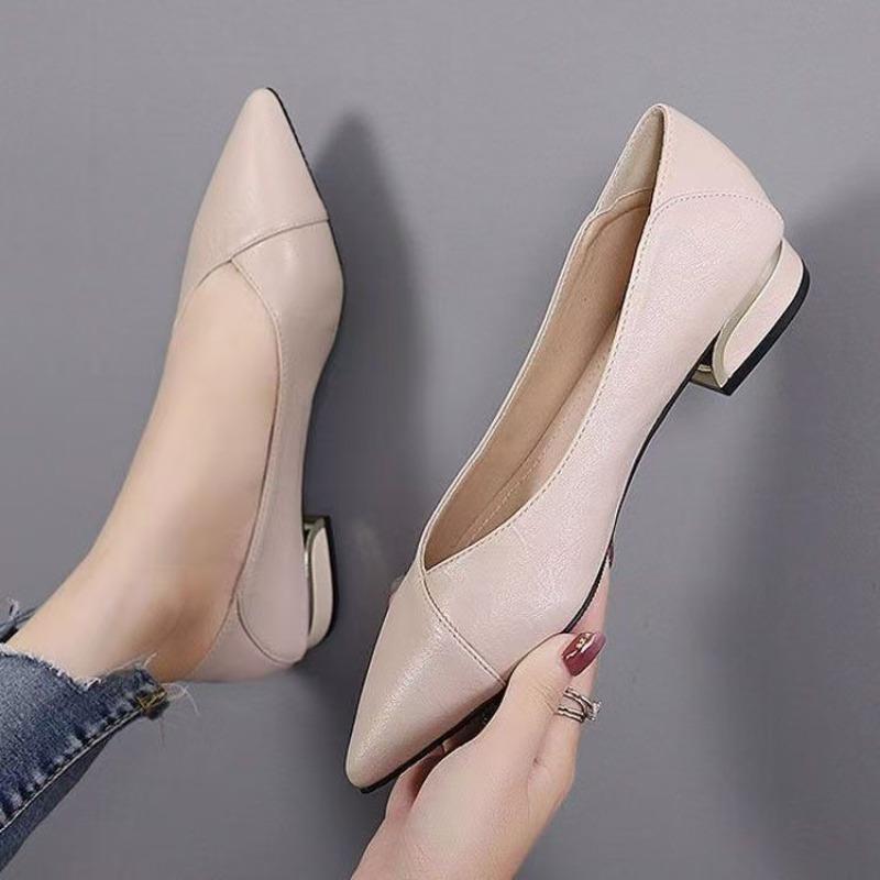 Nowe damskie buty ze miękkiej skóry, z jednym obcasem, szpiczastym noskiem, na wysokim obcasie, wycięte