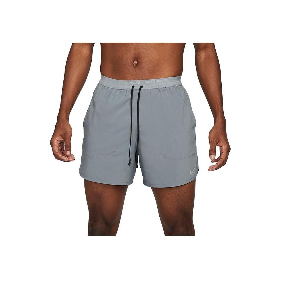 Nike Dri-Fit Solid Color Logo High-Waisted Split Drawstring Casual Shorts Men shorts Silver-Gray DM4755-084