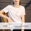 Unisex Breathable Silk Cotton Short Sleeve Round Neck Solid Color T-shirt for Teens