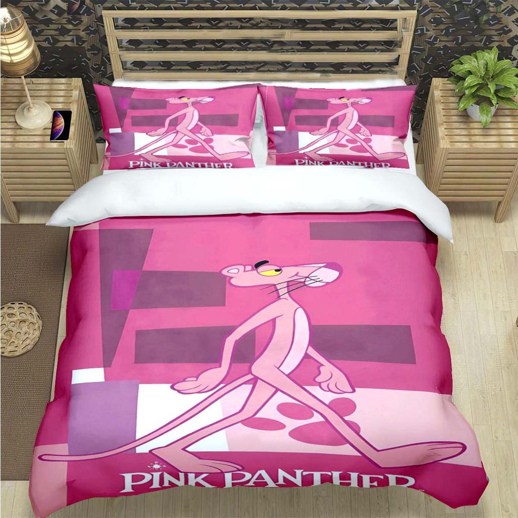 Comforter Crayon Pinkpanther Print Bedding Sets Bed Supplies Set Comforter Set Teens Girls Cartoon Twin Single Kid Gift