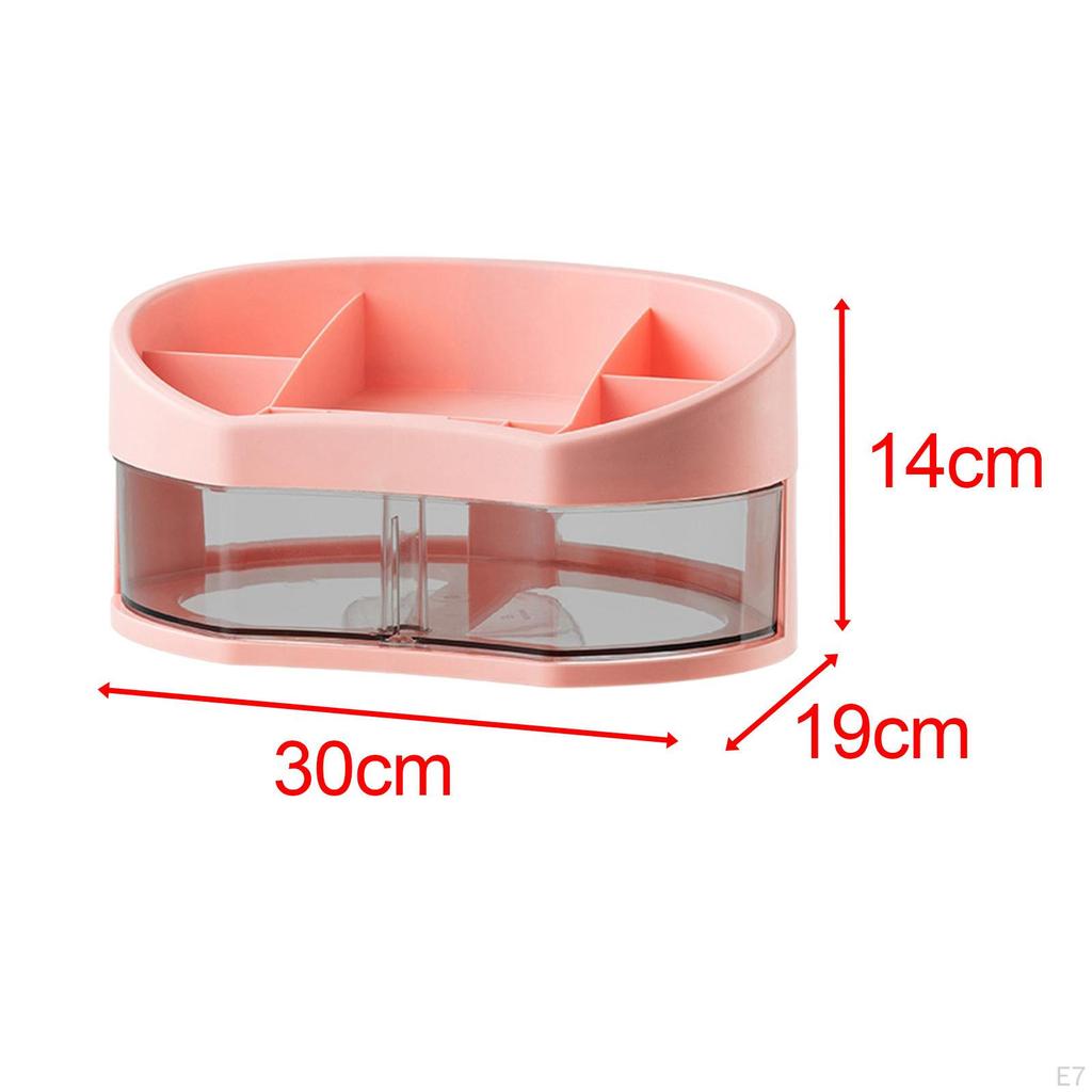 Jewelry Container with Rotatable Drawers Cosmetic Storage Box for Lipstick Dorms