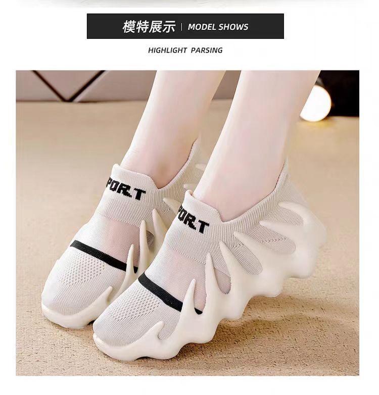 2025 new mesh shoes women's octopus socks fly-woven soft-soled casual sports shoes mesh breathable running coconut shoes