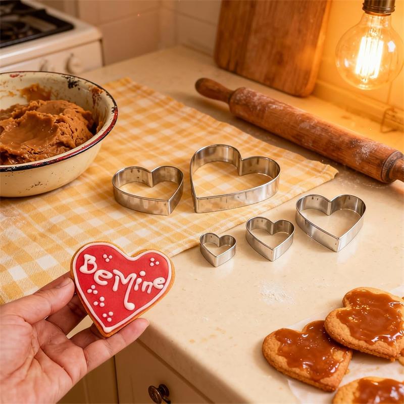 5Pcs Heart Shaped Heart Shaped Cookie Cutters Biscuit Cutters Pastry Making Mould
