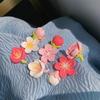 Pink Sakura Peach Blossom Hairpins Headwear For Women Girls Korean Version Sweet Flower Hair Clip Hair Accessories