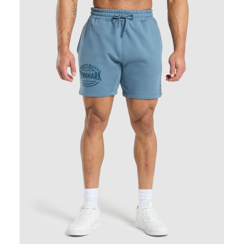 

GYMSHARK Heavy Duty Apparel 7 Shorts Faded Blue A6A4U UCMG XS