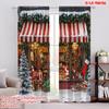 2pcs 2D Flat Printing Merry Christmas Drapes Santa Claus Toy Store Fabric Without Electricity Festive Holiday Perfect for