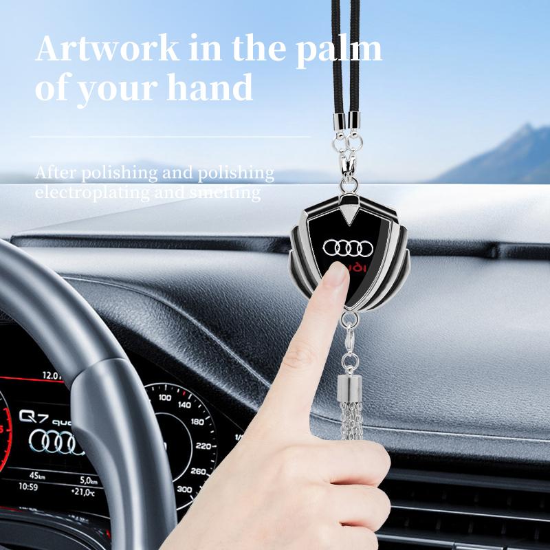 2026 Hot 1pcs Car Pendant Accessory Interior Rear View Mirror Decor Auto Emblem For Qaz1 Q5 Q3 Q2 Q7 A3 B5 B6 B7 B8 B9 8P 8V 8L A5 A4 C6