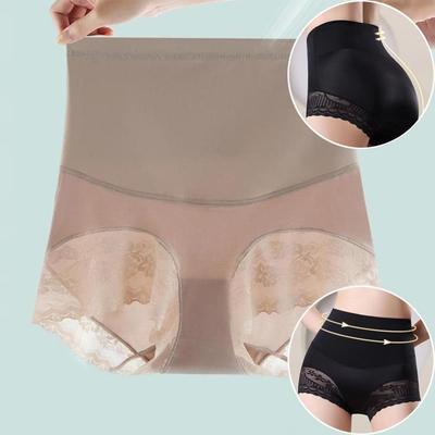 Lace Trim Slimming Underwear High Waist Shapewear Comfortable Tummy Control Panties  Women Wear