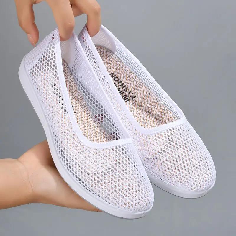 Fashion Summer Comfortable and Elegant Mesh Breathable Women's Shoes Aesthetic Korean Cheap 2025 New Y2k Fashion Light Ladies Footwear
