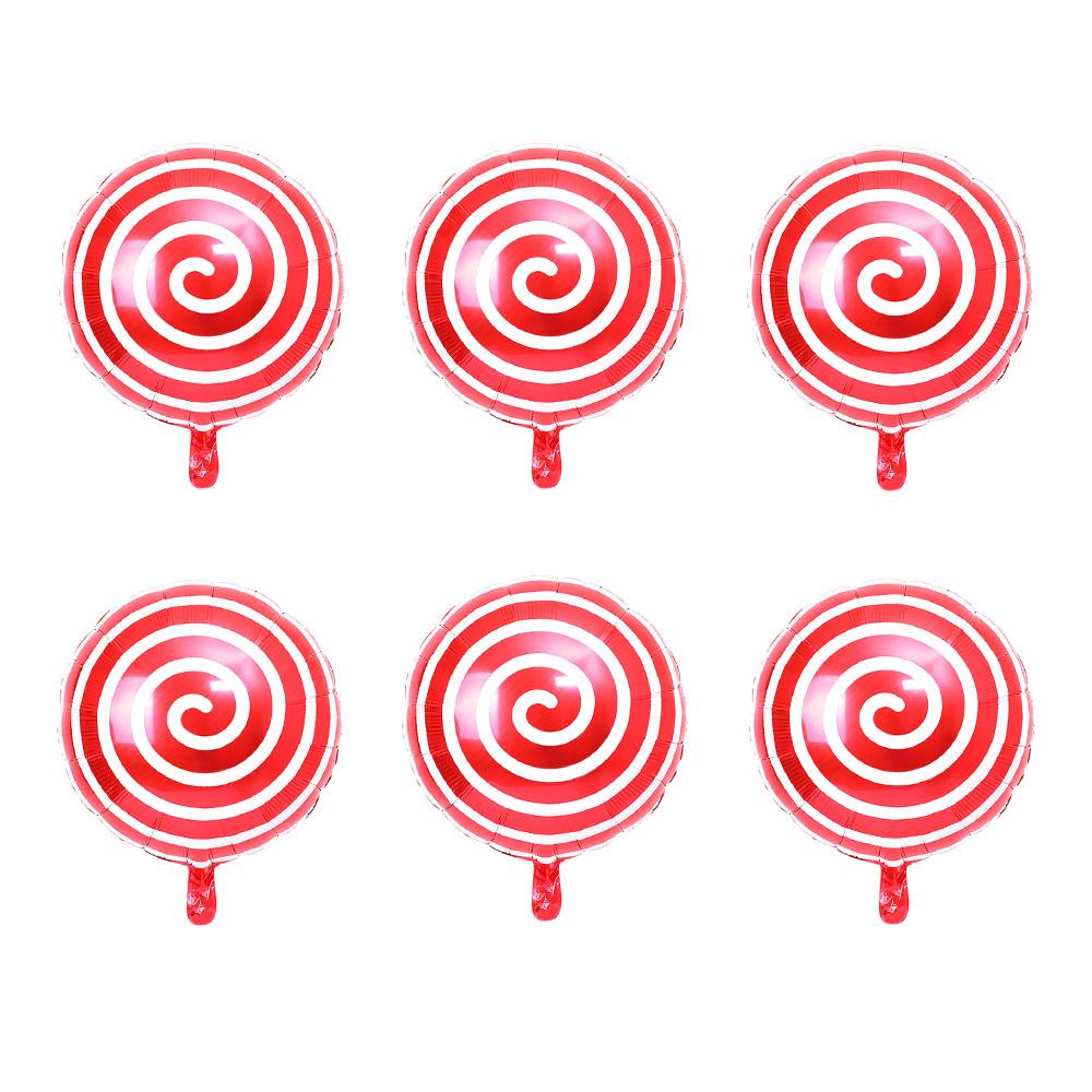 6pcs Christmas Party Candy Cane Foil Balloons Large Size Mini Balloon Christmas Candy Ballon Decoration New Year Xmas Home Decor