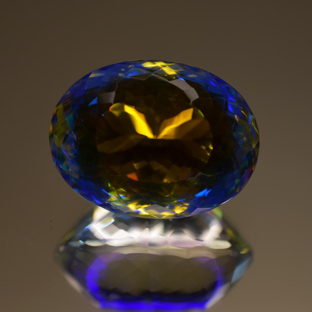 Lab-Created Rainbow Topaz Loose Gemstone Mystic 213 Ct Oval Cut for Jewelry Making and Crafts