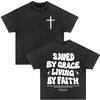 Christian Jesus Died for Me Now I Live for Him Bible Verse Vintage Washed T-shirts Men Women Fashion Harajuku Oversized T Shirts