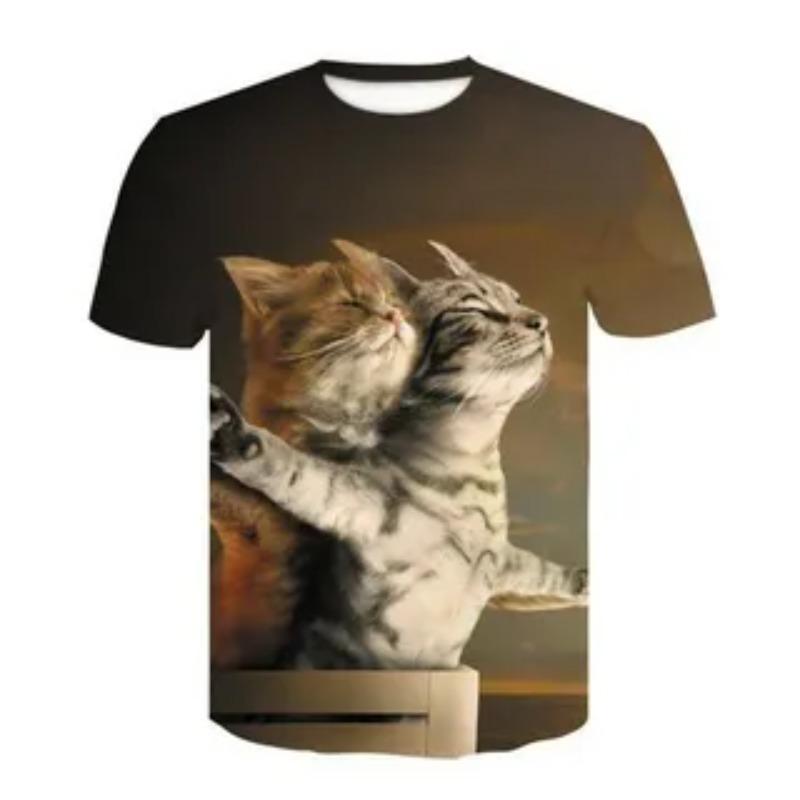 

Summer T-shirt Animal Cat Series 3D Digital Fashion Comfortable Loose Casual Round Neck Printed Men Women Short Sleeved T-shirt 6XL дубильная кора