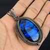 Labradorite Pendant, Handmade Gemstone 999 Copper Wire Wrapped Pendant Antique Jewelry, For Gift Silver Jewelry