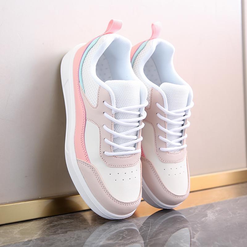 TUINANLE Sports Shoes for Women Lace Up Casual Leather Platform Sneakers Female Breathable Running Shoes