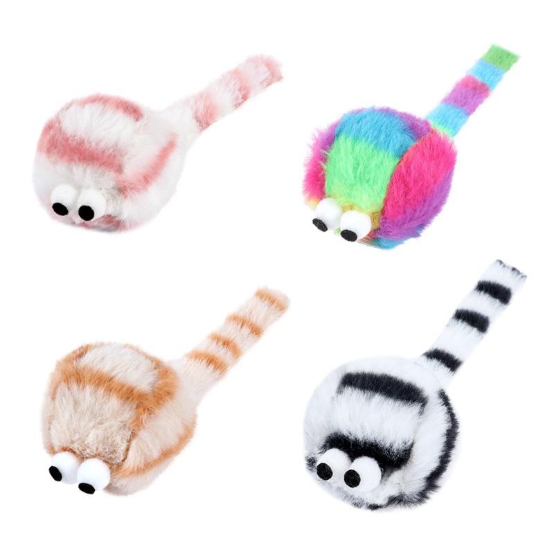 4Pcs Colorful Plush Mouse Toy Cat Toys Interactive Mouse Cat Toys With Bell Kitten Cat Playing Scratch Training Toy Pet Supplies